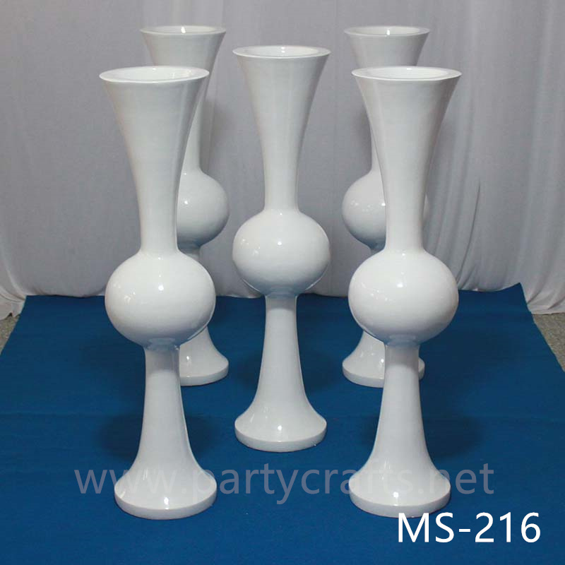 white & black  tall vase centerpiece aisle decoration Mushroom firber glass vase flower planting vase floor vase wedding enent  table vase