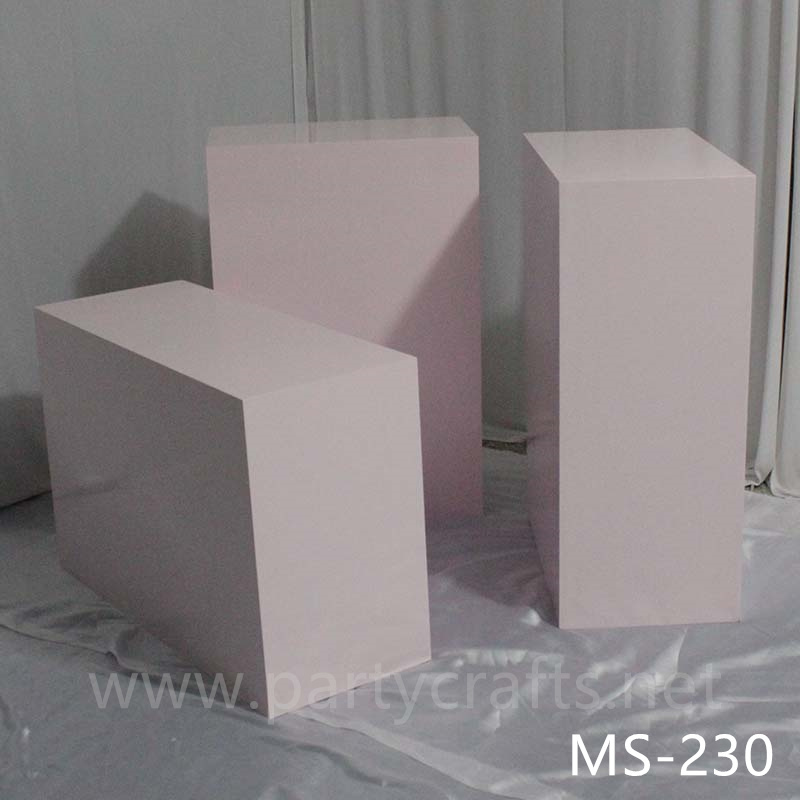 pink  square pedestal stand  art display stands wedding table centerpiece cake  sweet table wedding birthday party event decoration