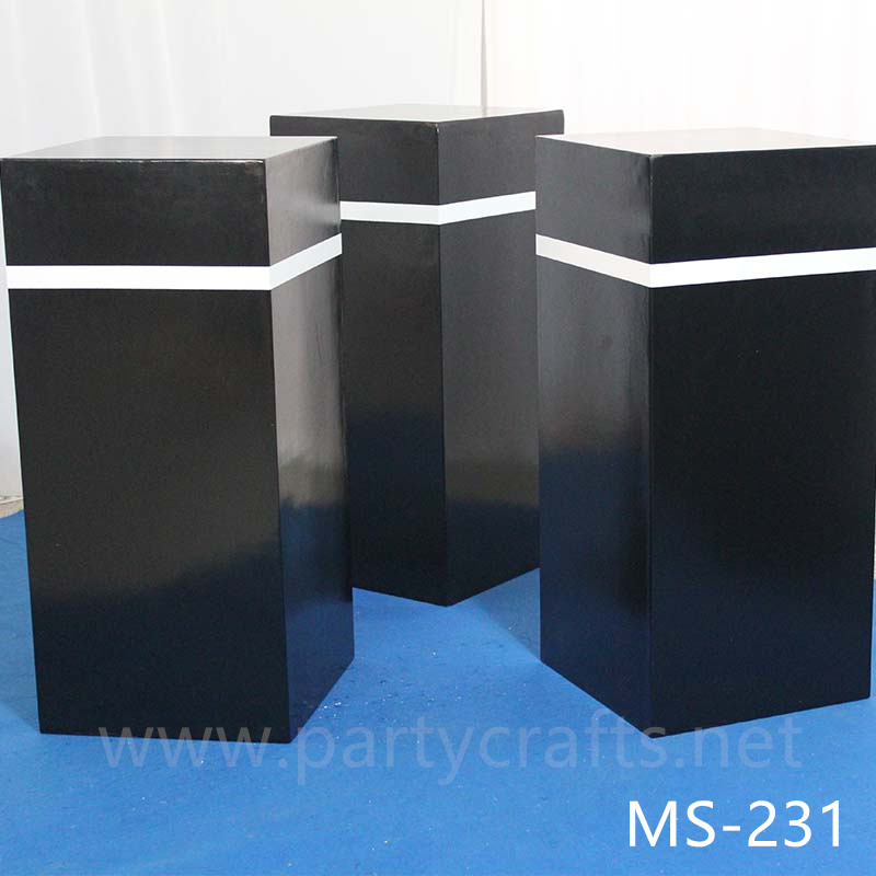 black pedestal stand square riser stand cube art display stands wedding table centerpiece cake table sweet table