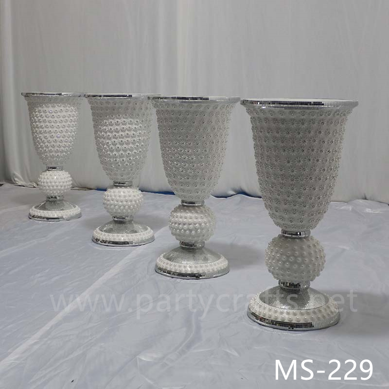 White fiberglass vase crystal decoration  wedding party decoration bridal shower event decoration living room hotel hall decoration