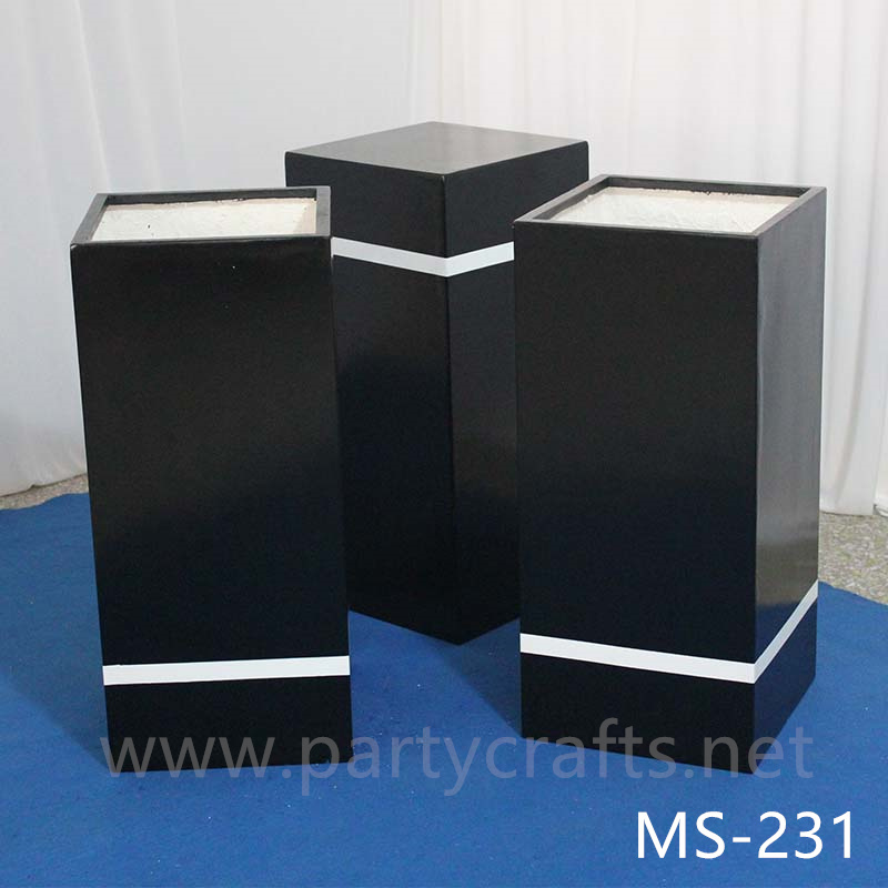 black pedestal stand square riser stand cube art display stands wedding table centerpiece cake table sweet table