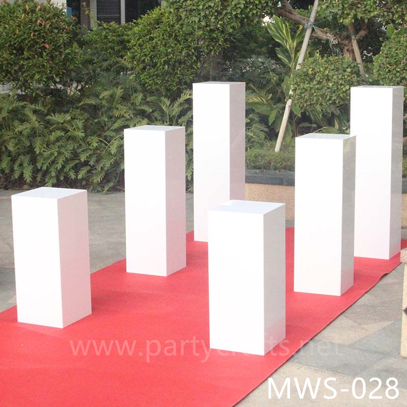 pure white rectangle pedestal stand base square riser stand cube small art display stands flower stand rectangular pedestal wedding table tall centerpiece cake table sweet table backdrop stand decoration floral stand  aisle decoration home decoration