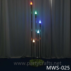 5 arms vertical tube shape stage backdrop LED light wall stainless steel backdrop party event stage decoration garden layout baby shower  aisle deocration