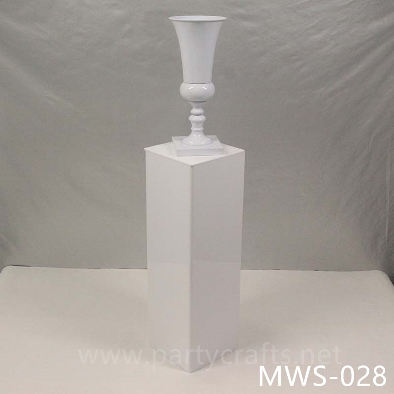 pure white rectangle pedestal stand base square riser stand cube small art display stands flower stand rectangular pedestal wedding table tall centerpiece cake table sweet table backdrop stand decoration floral stand  aisle decoration home decoration