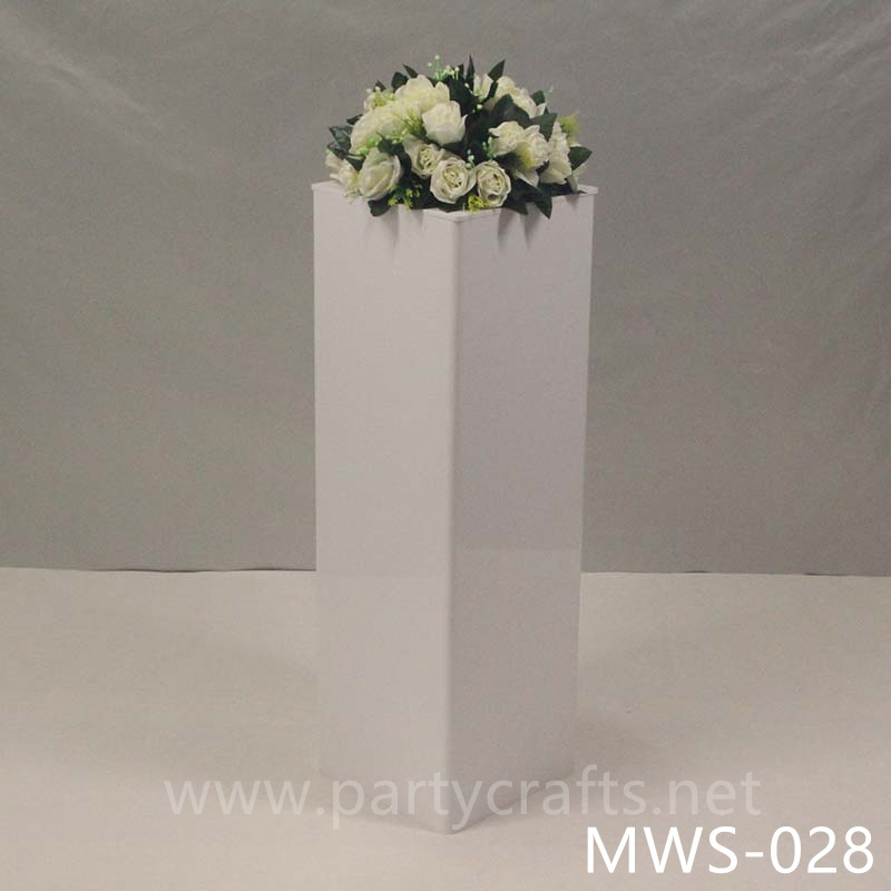 pure white rectangle pedestal stand base square riser stand cube small art display stands flower stand rectangular pedestal wedding table tall centerpiece cake table sweet table backdrop stand decoration floral stand  aisle decoration home decoration