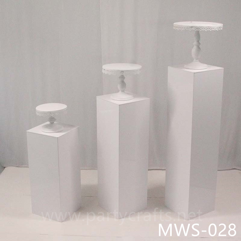 pure white rectangle pedestal stand base square riser stand cube small art display stands flower stand rectangular pedestal wedding table tall centerpiece cake table sweet table backdrop stand decoration floral stand  aisle decoration home decoration