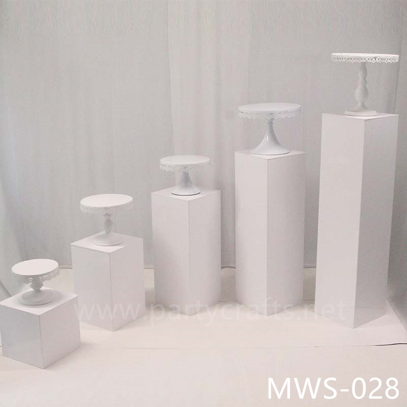 pure white rectangle pedestal stand base square riser stand cube small art display stands flower stand rectangular pedestal wedding table tall centerpiece cake table sweet table backdrop stand decoration floral stand  aisle decoration home decoration