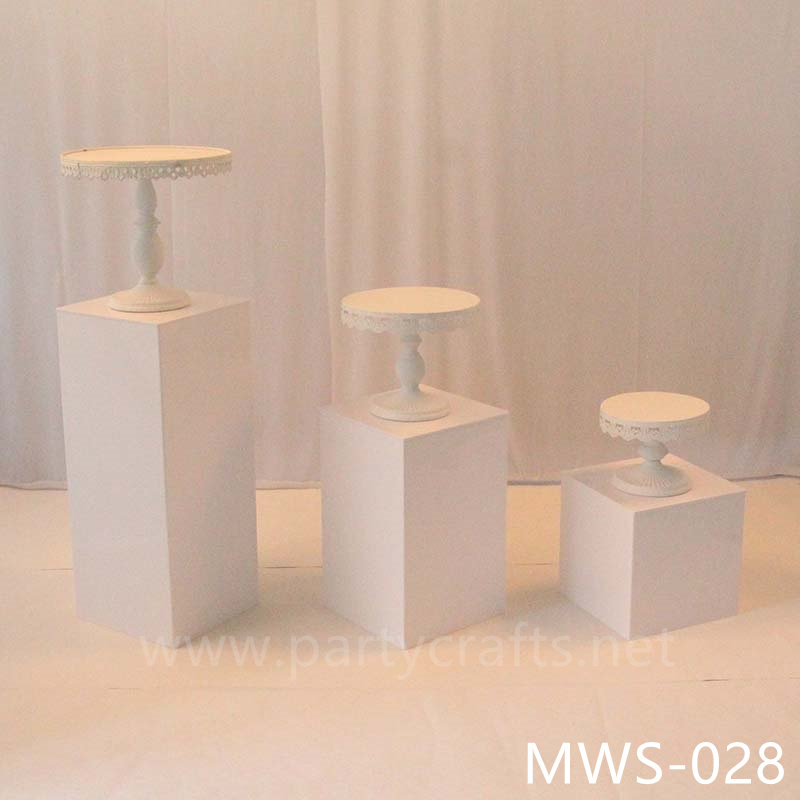 pure white rectangle pedestal stand base square riser stand cube small art display stands flower stand rectangular pedestal wedding table tall centerpiece cake table sweet table backdrop stand decoration floral stand  aisle decoration home decoration