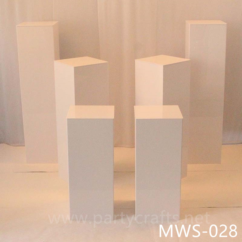 pure white rectangle pedestal stand base square riser stand cube small art display stands flower stand rectangular pedestal wedding table tall centerpiece cake table sweet table backdrop stand decoration floral stand  aisle decoration home decoration