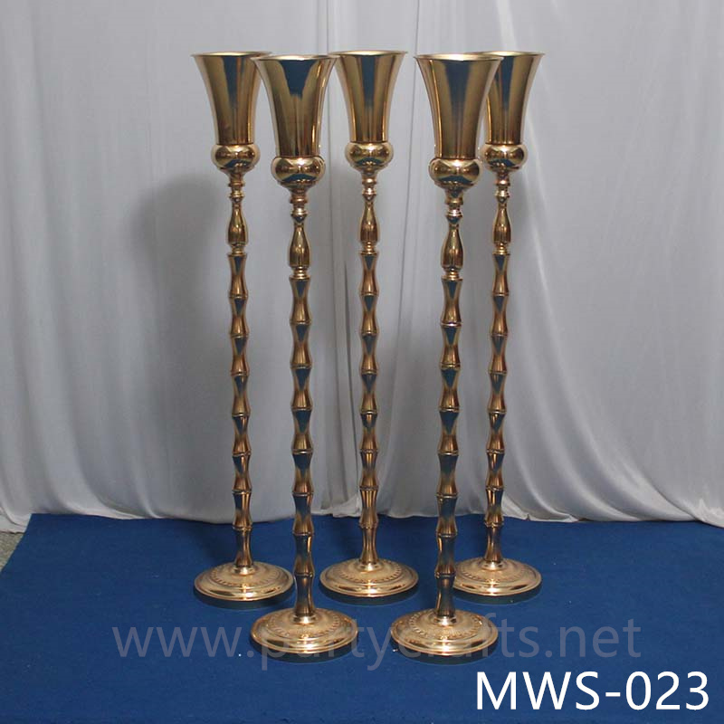 metal rose gold tall flower stand hotel hall living room decoration wedding paty event decoration