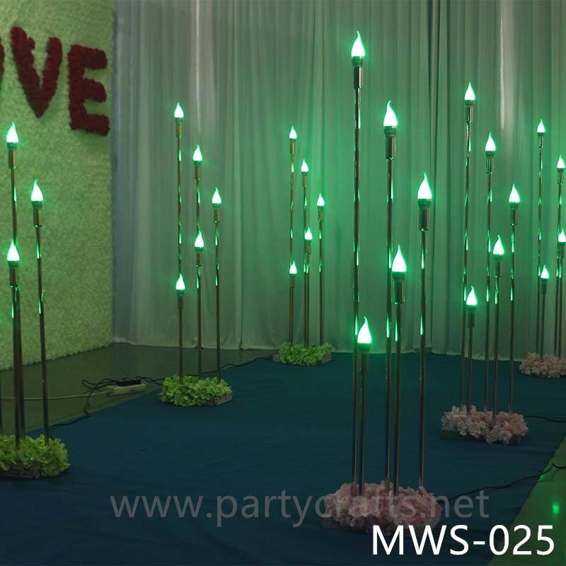 5 arms vertical tube shape stage backdrop LED light wall stainless steel backdrop party event stage decoration baby shower