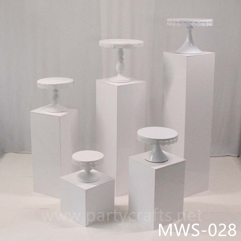 pure white rectangle pedestal stand base square riser stand cube small art display stands flower stand rectangular pedestal wedding table tall centerpiece cake table sweet table backdrop stand decoration floral stand  aisle decoration home decoration