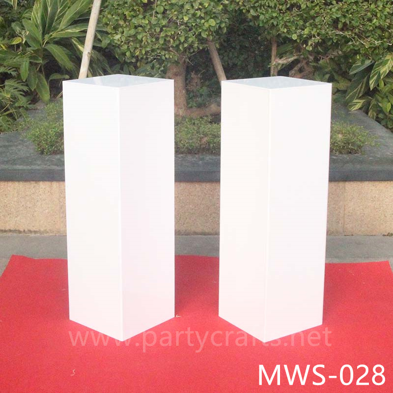 pure white rectangle pedestal stand base square riser stand cube small art display stands flower stand rectangular pedestal wedding table tall centerpiece cake table sweet table backdrop stand decoration floral stand  aisle decoration home decoration