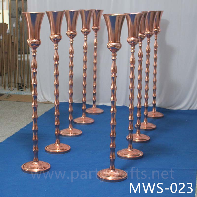 metal rose gold tall flower stand  aisle deocration hotel hall living room decoration wedding paty event decoration