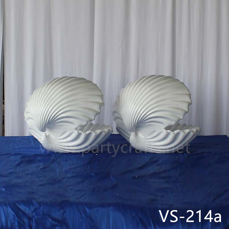 Shell shape gold & white metal flower stand wedding party event decoration bridal shower decoration  aisle deocration