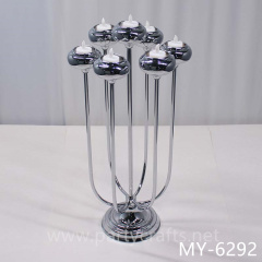 7 arms silver cluster candelabra candel holder decoration weeding party event living room hotel hall shiny decoration  aisle deocration