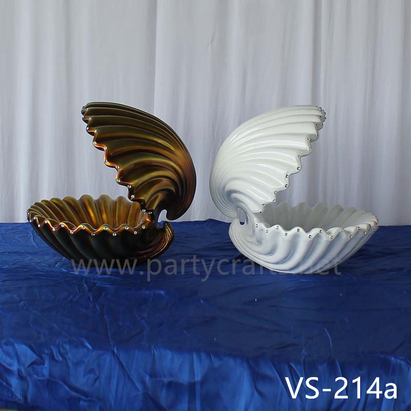 Shell shape gold & white metal flower stand wedding party event decoration bridal shower decoration