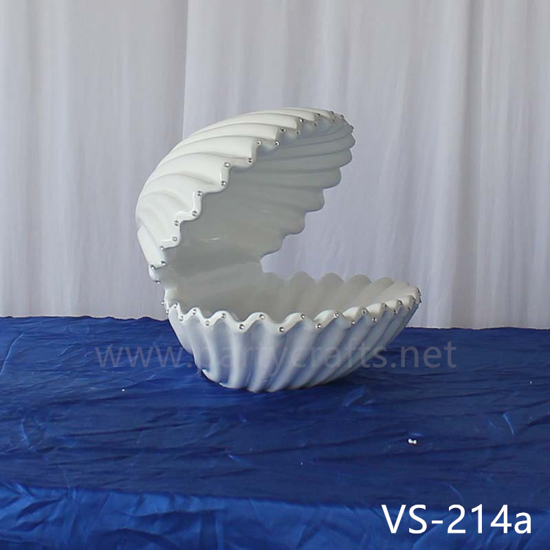 Shell shape gold & white metal flower stand wedding party event decoration bridal shower decoration  aisle deocration