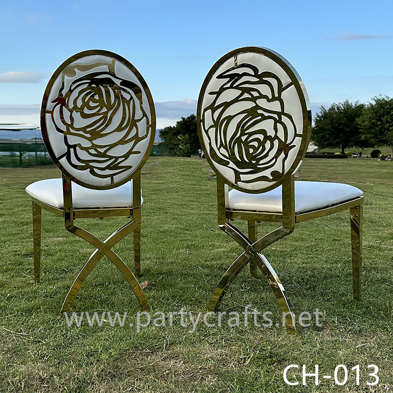 rose carved chair stainless steel chair wedding party event chair birdal shower chair dinning table chair set