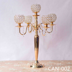 gold & silver 5 arms crystal candelabra centerpiece home decoration candle holder wedding party event bridal shower  table decoration
