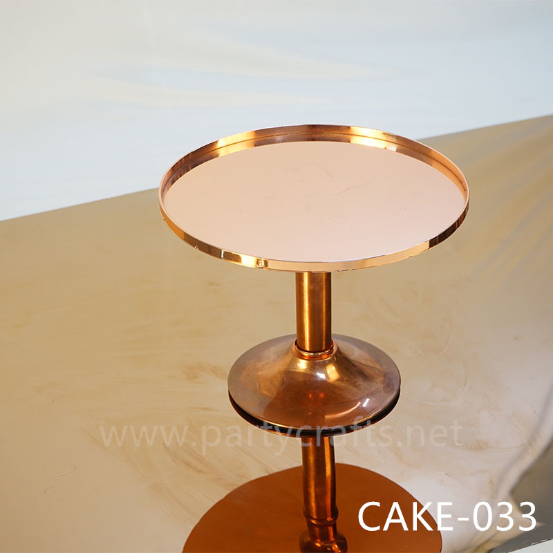 copper metal cake stand shiny surface candy stand 1 tier cake stand birthday party event wedding party event living room table decoration