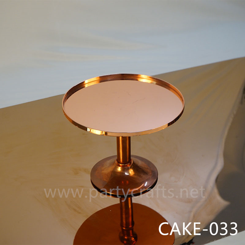 copper metal cake stand shiny surface candy stand 1 tier cake stand birthday party event wedding party event living room table decoration