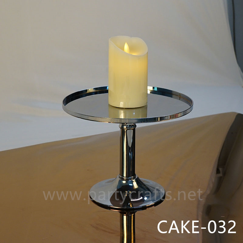 silver metal shiny surface cake stand candy stand birthday party event decoration wedding party decoration living room table decoration