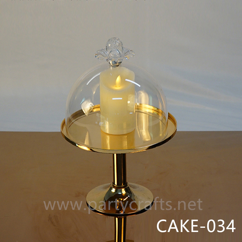 gold metal shiny surface cake candy stand cake table decoration 1tier cake stand birthday party event wedding party decoration