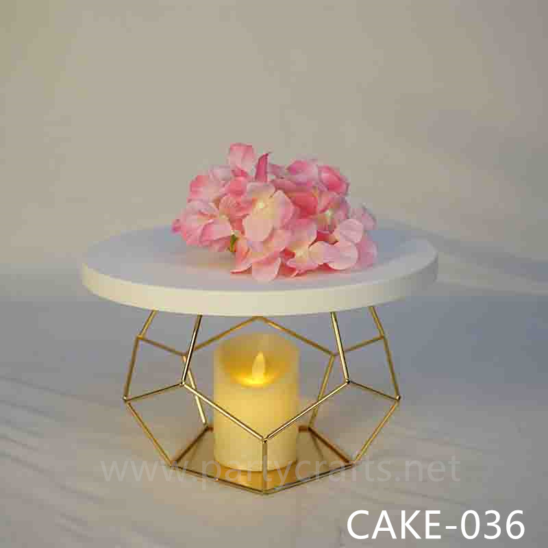 pentagon shape gold stand gold bottom white top stand cake stand flower decoration stand cake table decoration birthday party event decoration home living room decoration candy stand