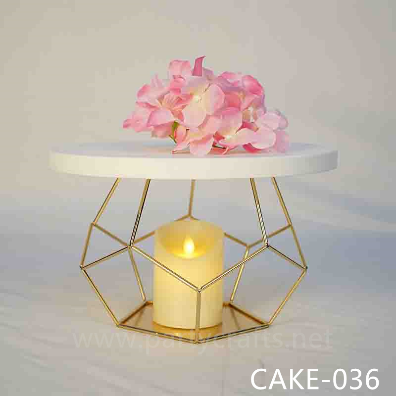 pentagon shape gold stand gold bottom white top stand cake stand flower decoration stand cake table decoration birthday party event decoration home living room decoration candy stand
