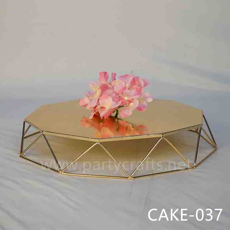 polygon gold metal stand cake stand canterpiece candy stand party event decoration flower stand birthday party decoration