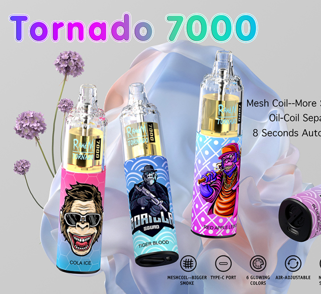 RANDM TORNADO 7000 AIRFLOW CONTROL DISPOSABLE VAPE DEVICE WHOLESALE (7000 PUFFS)