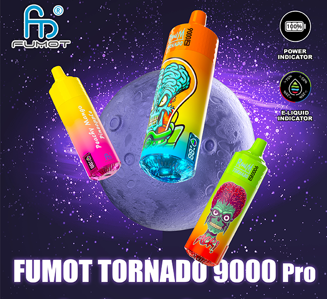 FUMOT RANDM TORNADO 9000 PRO DISPOSABLE VAPE DEVICE WITH  BATTERY AND EJUICE DISPLAY WHOLESALE (9000 PUFFS)