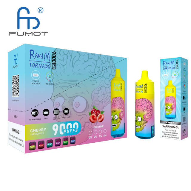 FUMOT RANDM TORNADO 9000 PRO DISPOSABLE VAPE DEVICE WITH  BATTERY AND EJUICE DISPLAY WHOLESALE (9000 PUFFS)