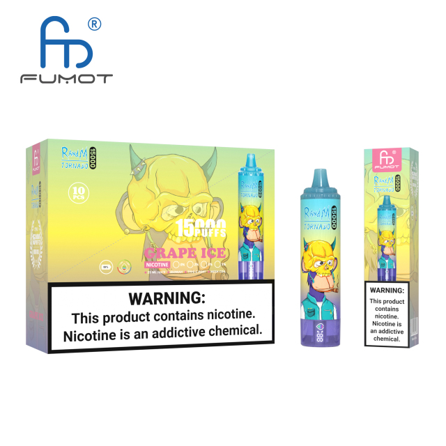 FUMOT RANDM TORNADO 15000 DISPOSABLE VAPE DEVICE WITH  BATTERY AND EJUICE DISPLAY WHOLESALE (15000 PUFFS)