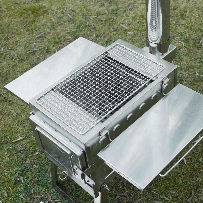 Light Portable Camping Wood Stove Bbq And Charcoal Cooking Stove