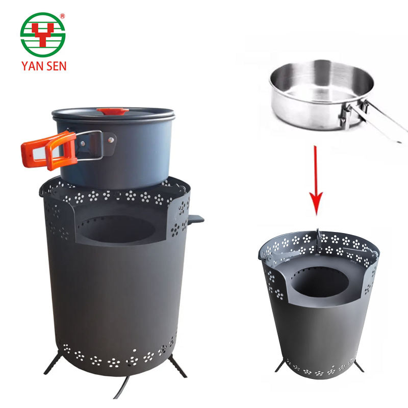 Yansen Camping Hiking Stove Wood Burning Stove Quick Assembly Backpacking Folding Backpack Stove