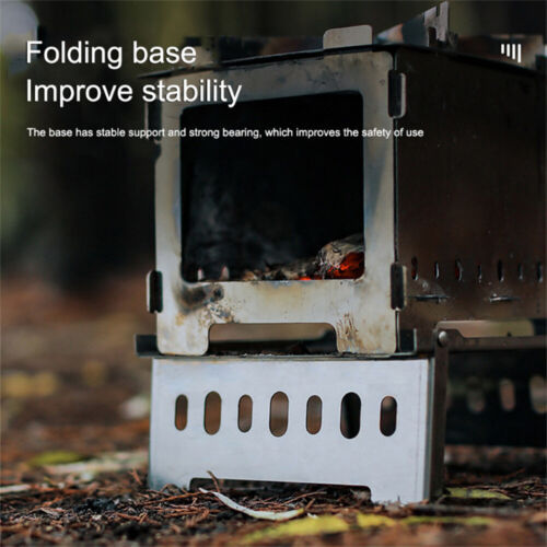 Outdoor Stainless Steel Camping Wood Stove Folding Cooking Backpacking BBQ stoves Portable Survival Wood Burning Camping Stove