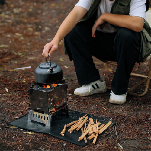 Outdoor Stainless Steel Camping Wood Stove Folding Cooking Backpacking BBQ stoves Portable Survival Wood Burning Camping Stove