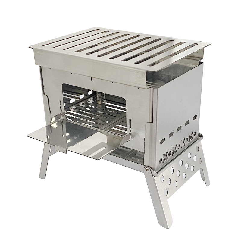 Outdoor wood stove lightweight portable camping stove wood burning stove bbq grill folding camping hiking picnic grill
