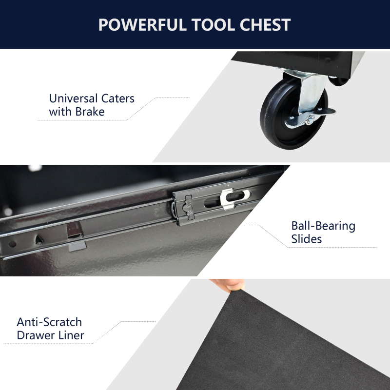 4 Drawers Multi-functional Tool Cart with Wheels and Lock