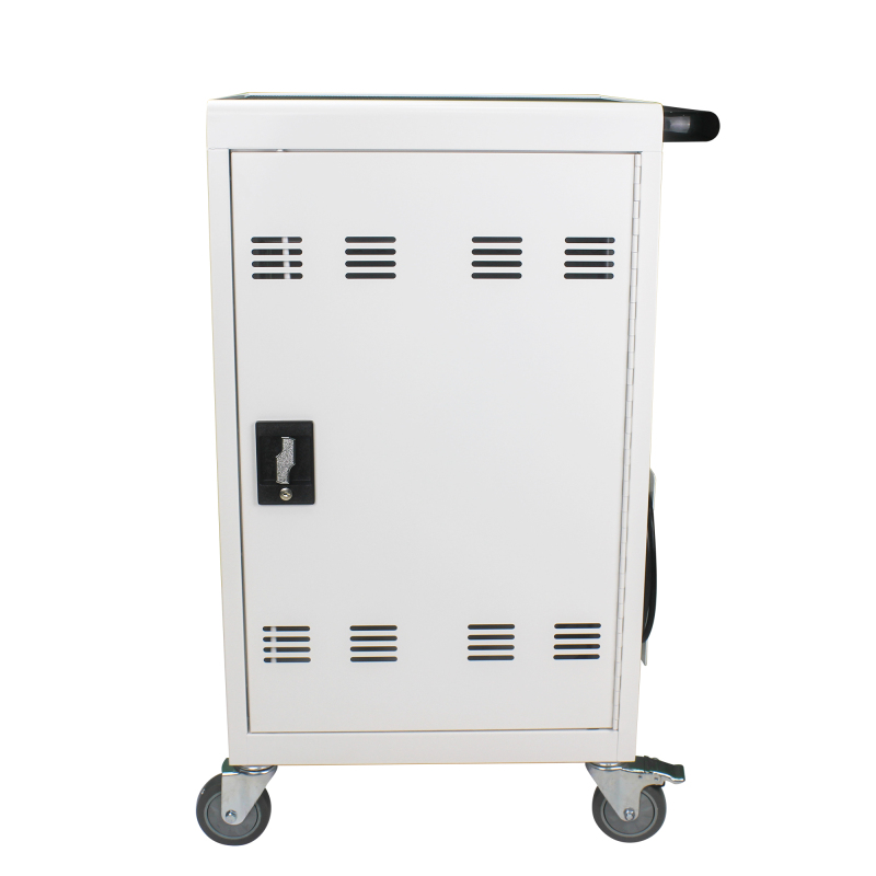 35 Devices Mobile Storage Charging Cart for Laptops with Lock - White