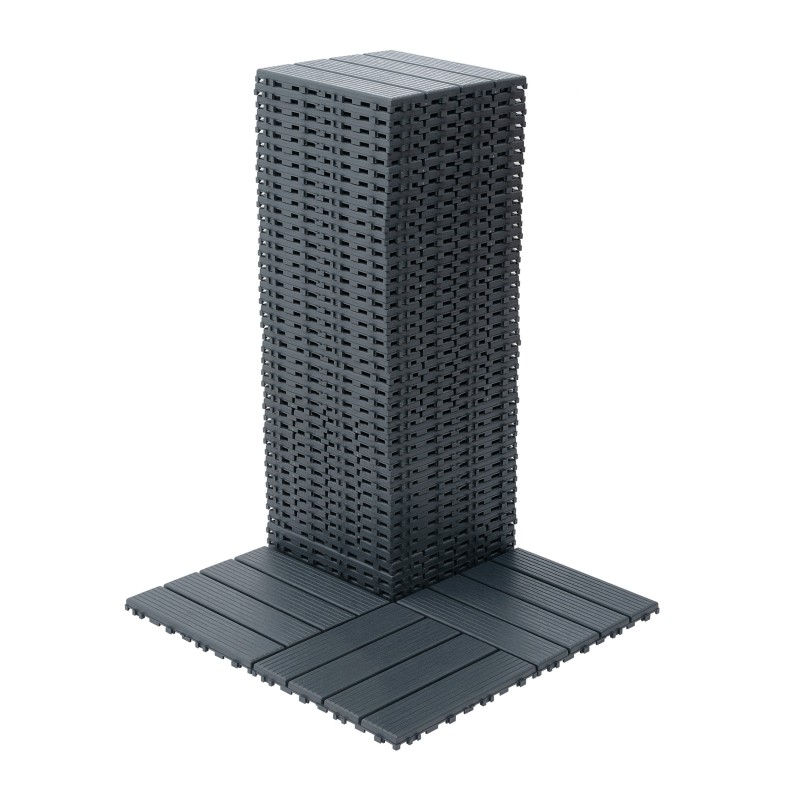 0.80-in x 11.8-in 44-Pack Dark Gray Prefinished Vinyl/Plastic Deck Tile