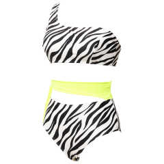 Black Red One Shoulder Tie Waist Bikini Swimwear TQK610297-37