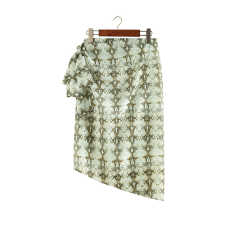 Khaki Snake Print Chiffon Beach Wrap Skirt TQK650083-21