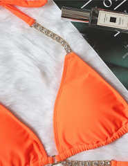Orange Sexy Rhinestone Two-pieces Bikini Set TQK610324-14