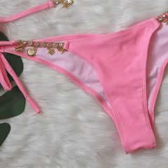Pink Sexy Rhinestone Two-pieces Bikini Set TQK610324-10
