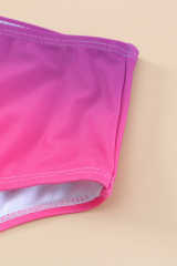 Purple Gradient Color Knotted V Neck Bikini Swimsuit LC433012-8
