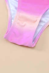 Purple Gradient Color Knotted V Neck Bikini Swimsuit LC433012-8