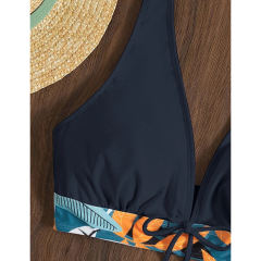 Black Halter Bikini and Tropical Print Boardshorts TQG610001-2